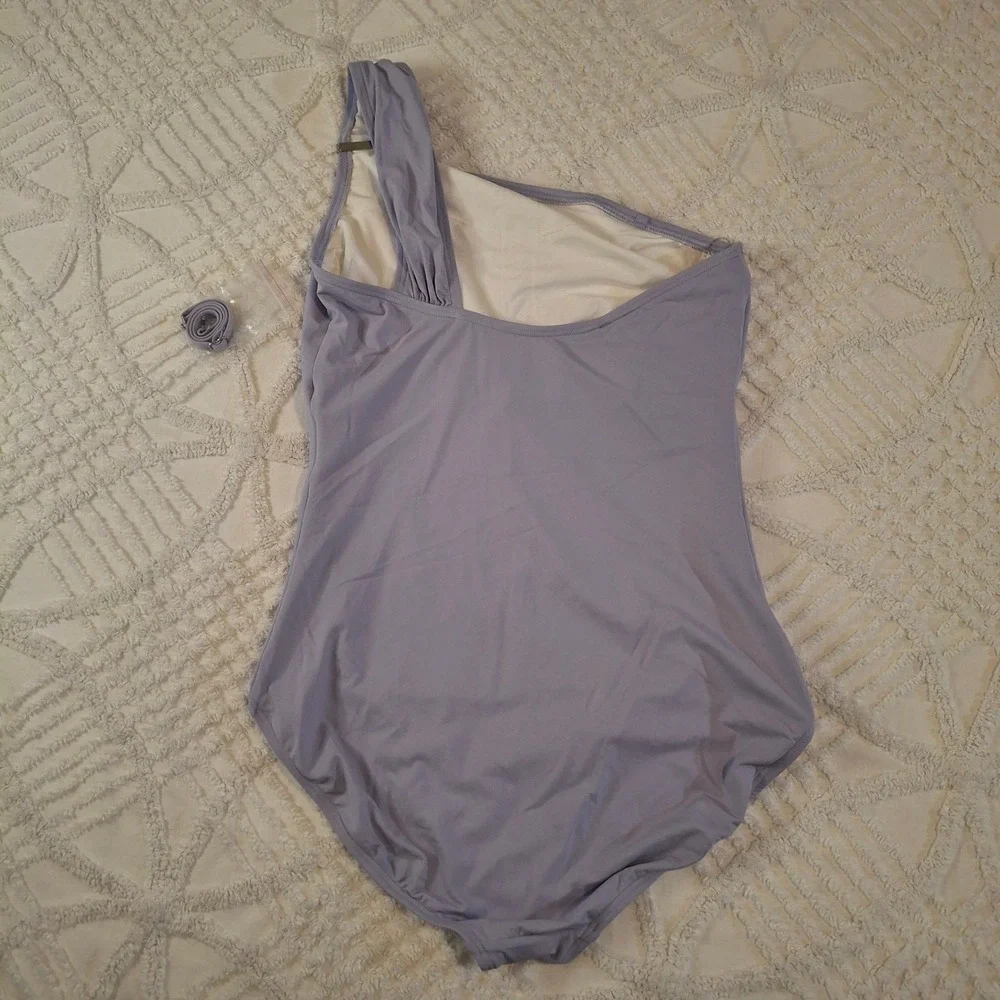 Michael Kors Size 14 One Piece Swimsuit Lavender Purple One Shoulder Convertable